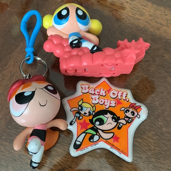 Powerpuff Girls Bundle Blossom Keychain Bubbles Pullback Car & Magnet vintage - Picture 11 of 11